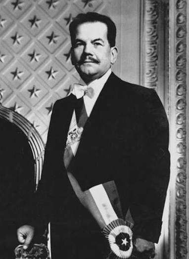 Retrato histórico de Pedro Aguirre Cerda con banda presidencial